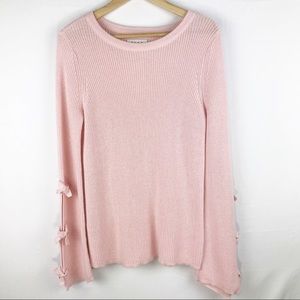 Elle Bow Detail Sleeve Sweater size M
